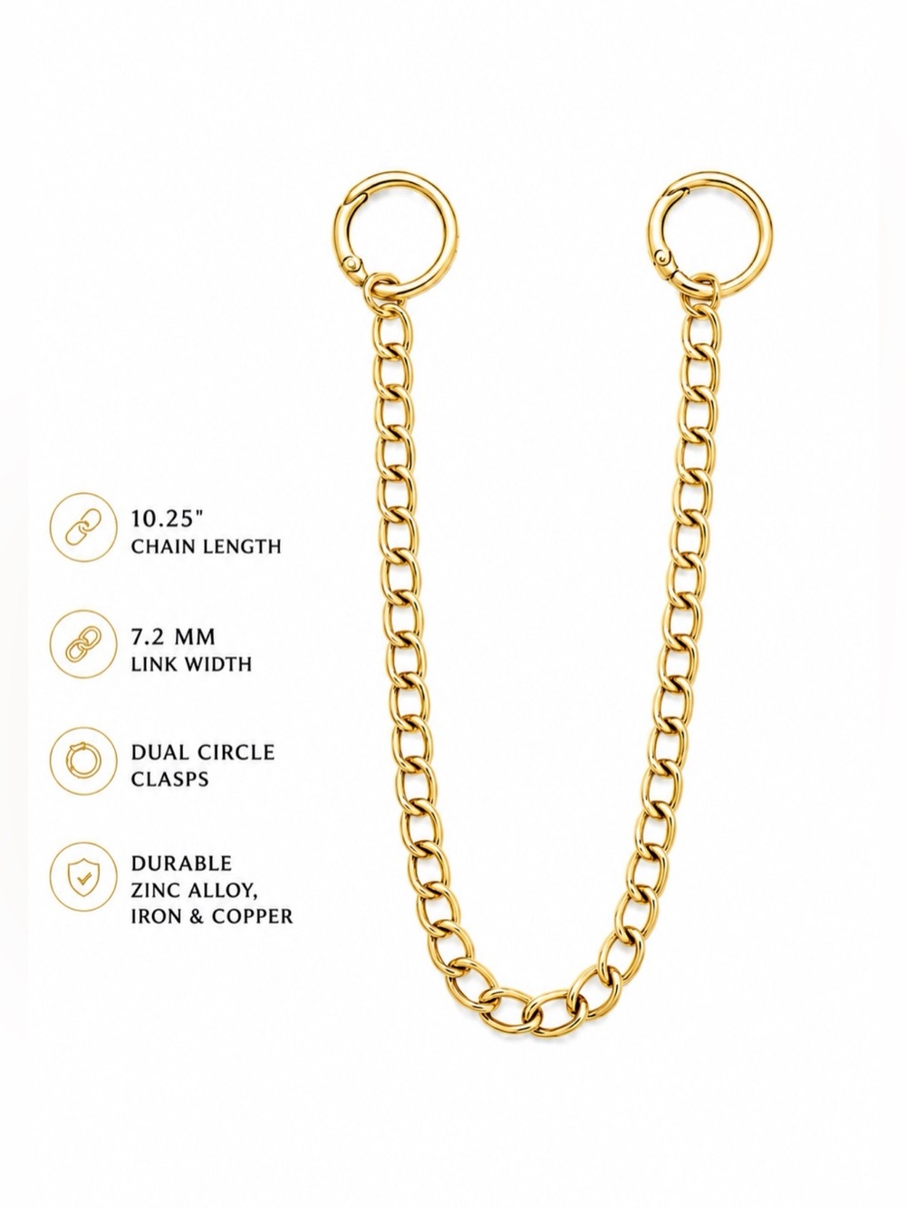 Golden bag charm strap